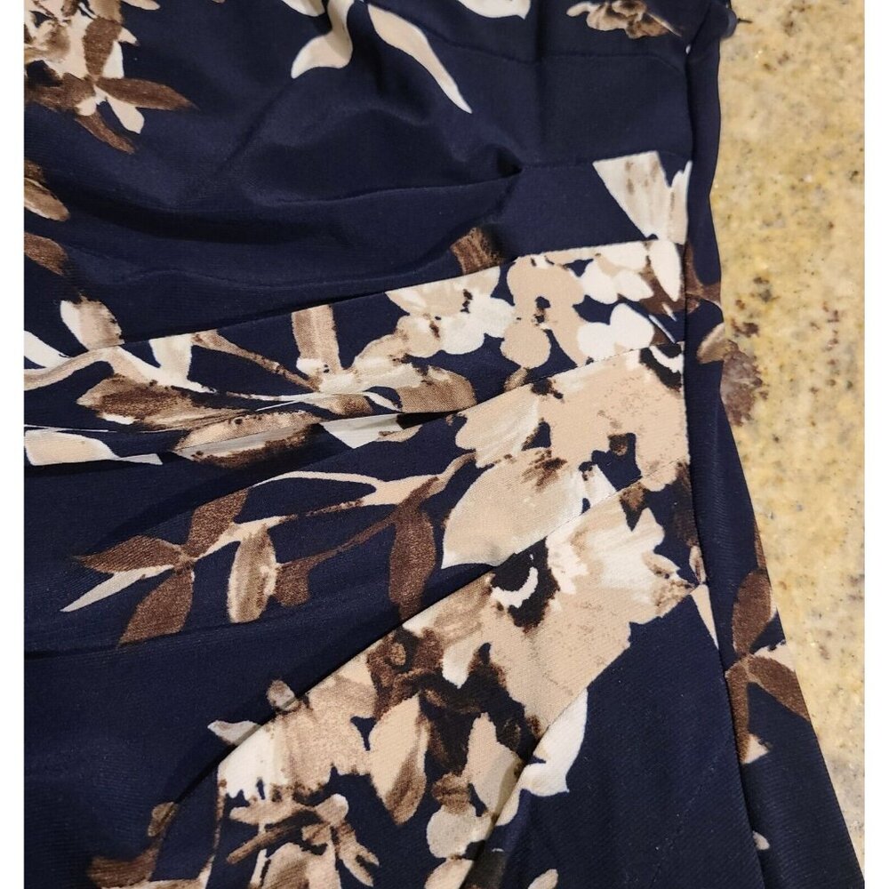 New! Tommy Hilfiger Floral Dress Size 8 Sleeveless Knee Ruched Waist Romantic - Picture 9 of 16